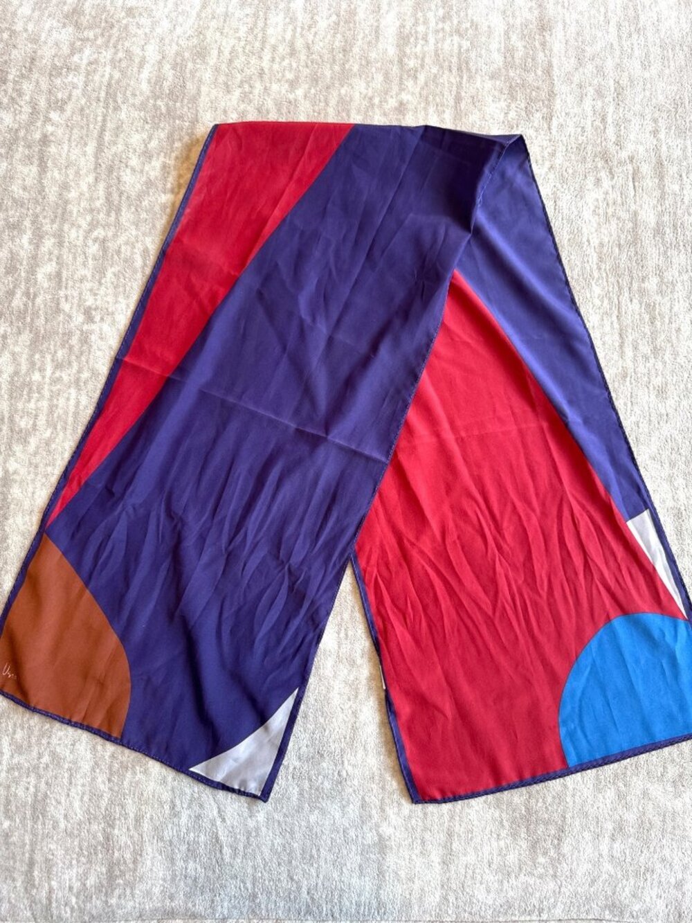 Vintage Vera Neumann Vibrant Color Block Women's Fashion Scarf Summer Fall